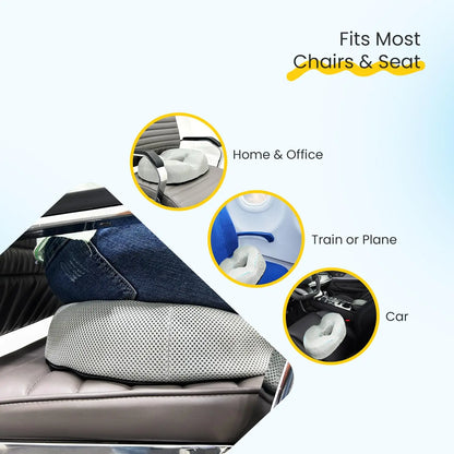 Sleepsia Donut Pillow for Tailbone Pain | Coccyx Seat Cushion for Chair- Car Seat Cushion (Grey,Gel Memory Foam)