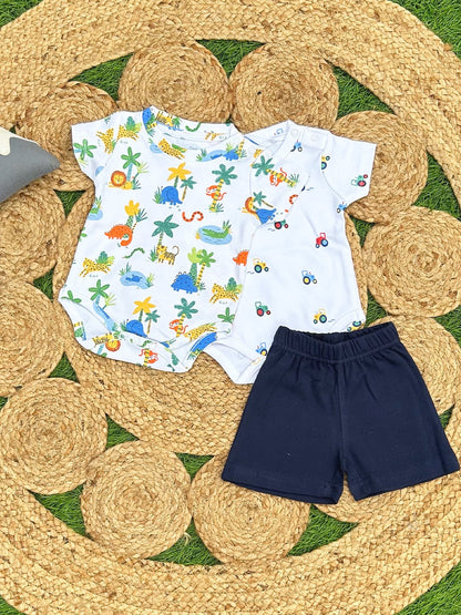 Combo Of 2 Infant Onesie and Shorts for Infants: Playtime Pal