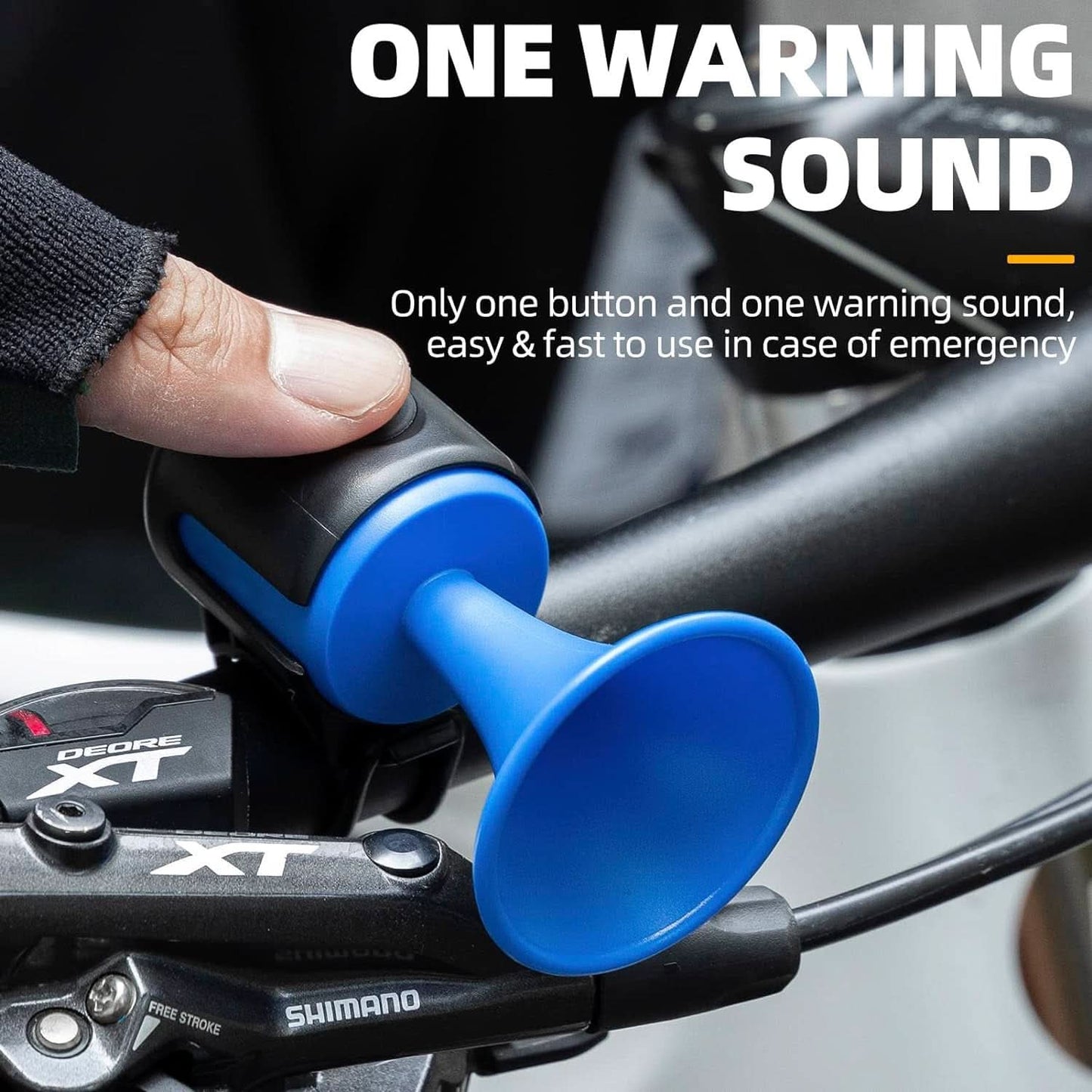 Bicycle Air Horn with Button Control Waterproof & Long Battery Life 120db