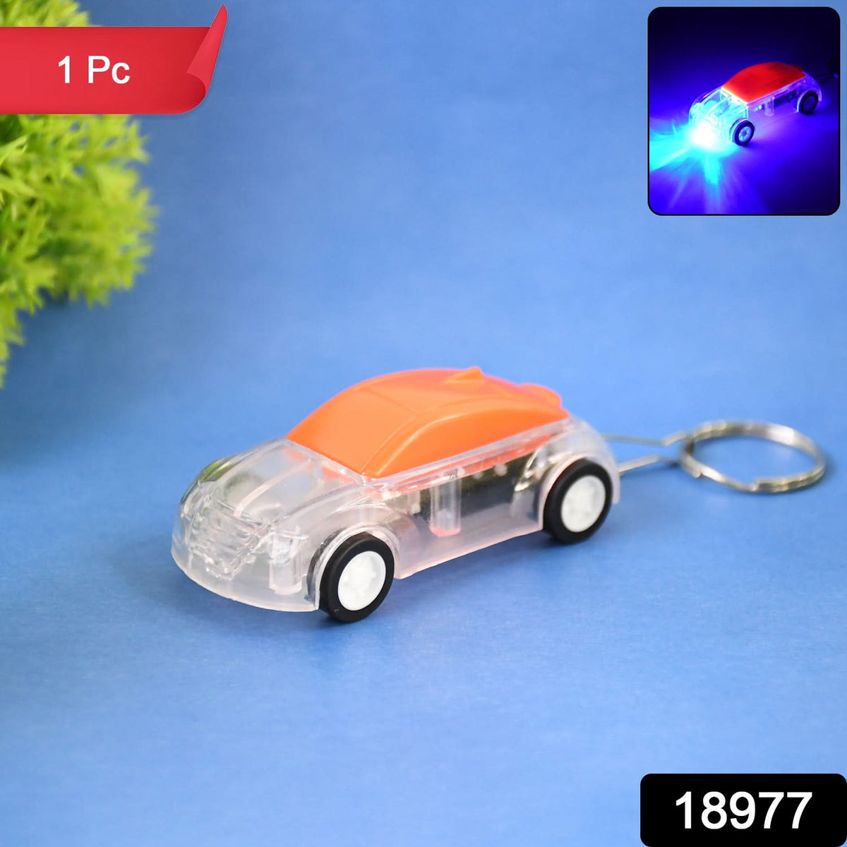 Mini Car Shape Led Keychain Light +(1 Pc Random Color) HP DD