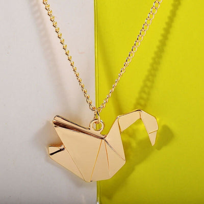Cute Gold-Plated Necklace Set with Swan & Unicorn Pendant Combo for Women & Girls pinapes