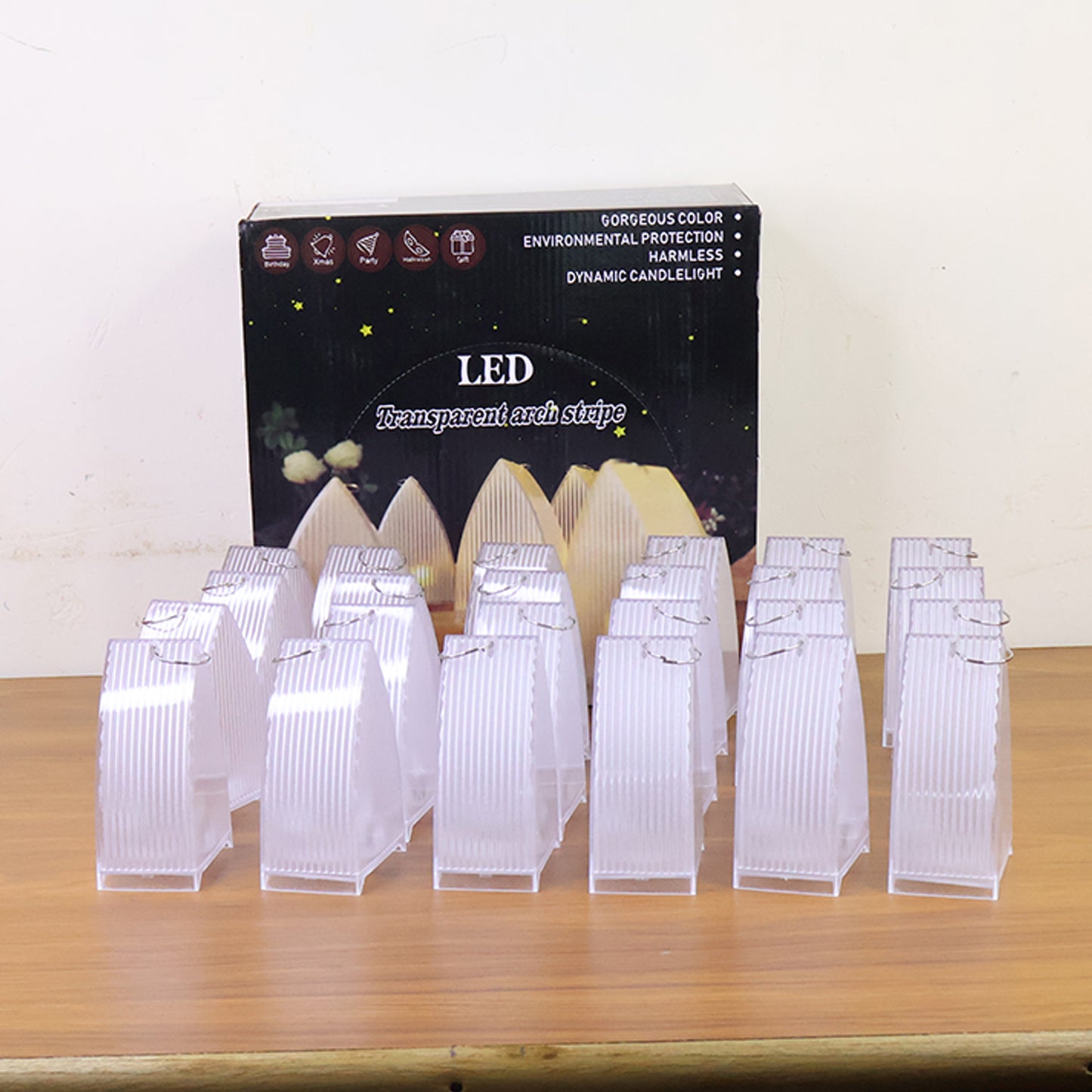 Transparent Decorative LED Candle Lights with Battery Operated Flameless Ambient Tealights for Home Décor (24 Pc)