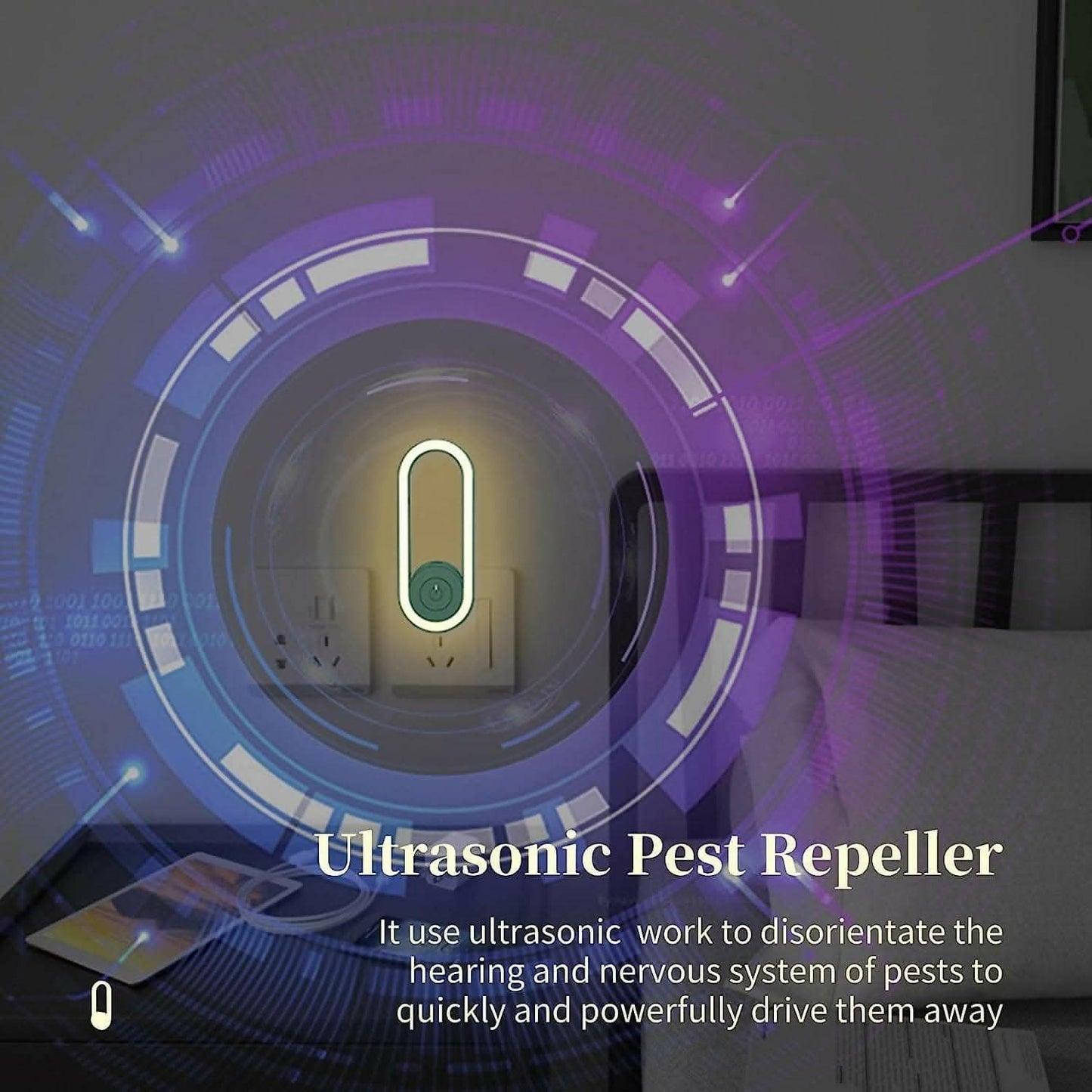 Ultrasonic Pest Repellent with LED Lamp Non-Toxic Electric Night Mosquito Killer Lamp - HalfPe