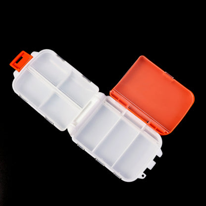 Portable Orange Dual-sided Pill Organizer Box (1 Pc)