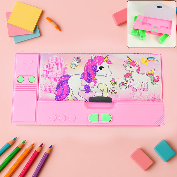 Multi Purpose Gadget Jumbo Pencil Box Compass With Calculator Jumbo 2 Side Slot Geometry Box Compass Use School  Traveling  Studio