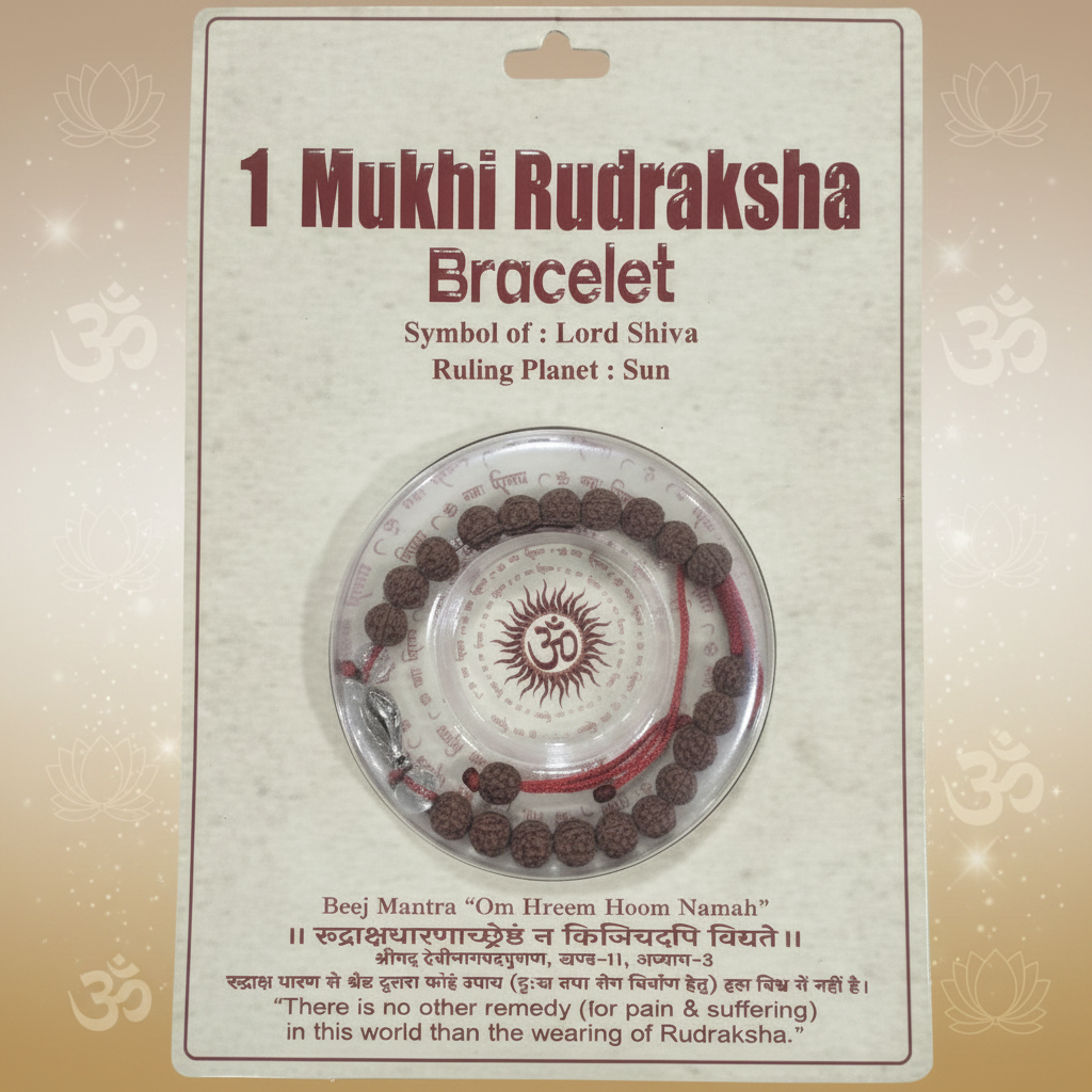 1 Mukhi Rudraksha Bracelet – Rare Sacred Beaded Bracelet for Spiritual Growth, Focus & Divine Blessings