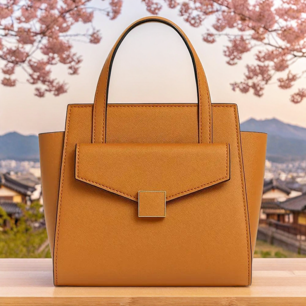 Mini Structured Handbag with Front Flap Pocket