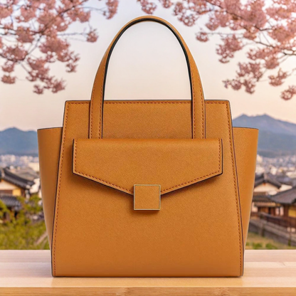 Mini Structured Handbag with Front Flap Pocket