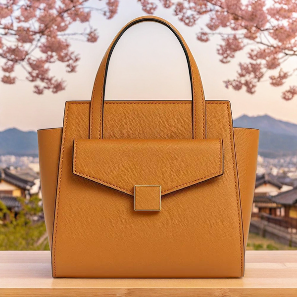 Mini Structured Handbag with Front Flap Pocket