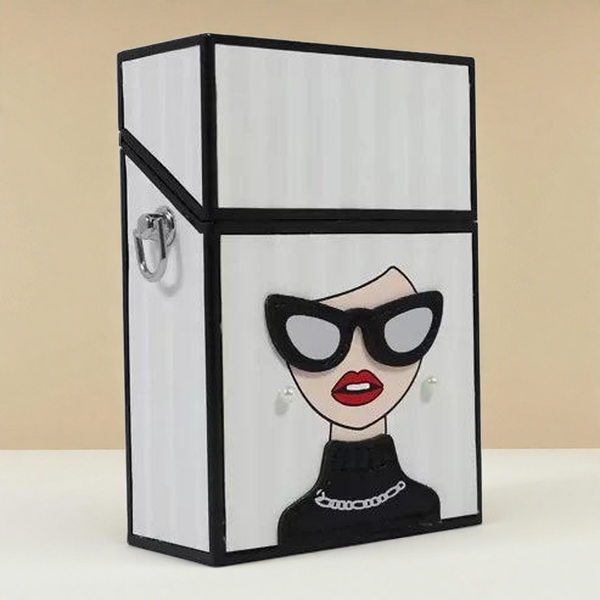 Chic Box Clutch with Fashion Diva Design – Stylish Pearl Strap Sling Bag