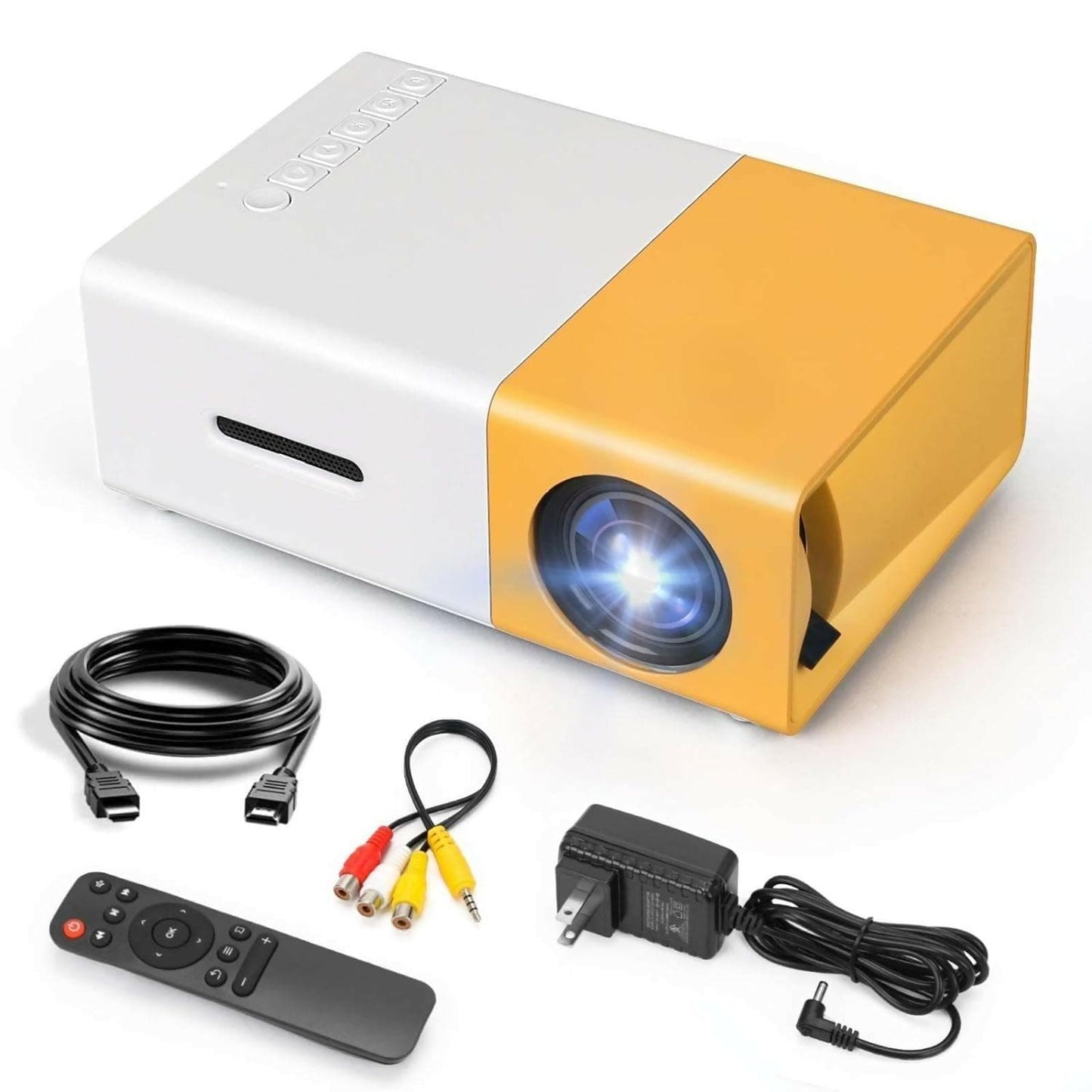 LED Mini Portable Projector Home Theatre (Yellow) - HalfPe