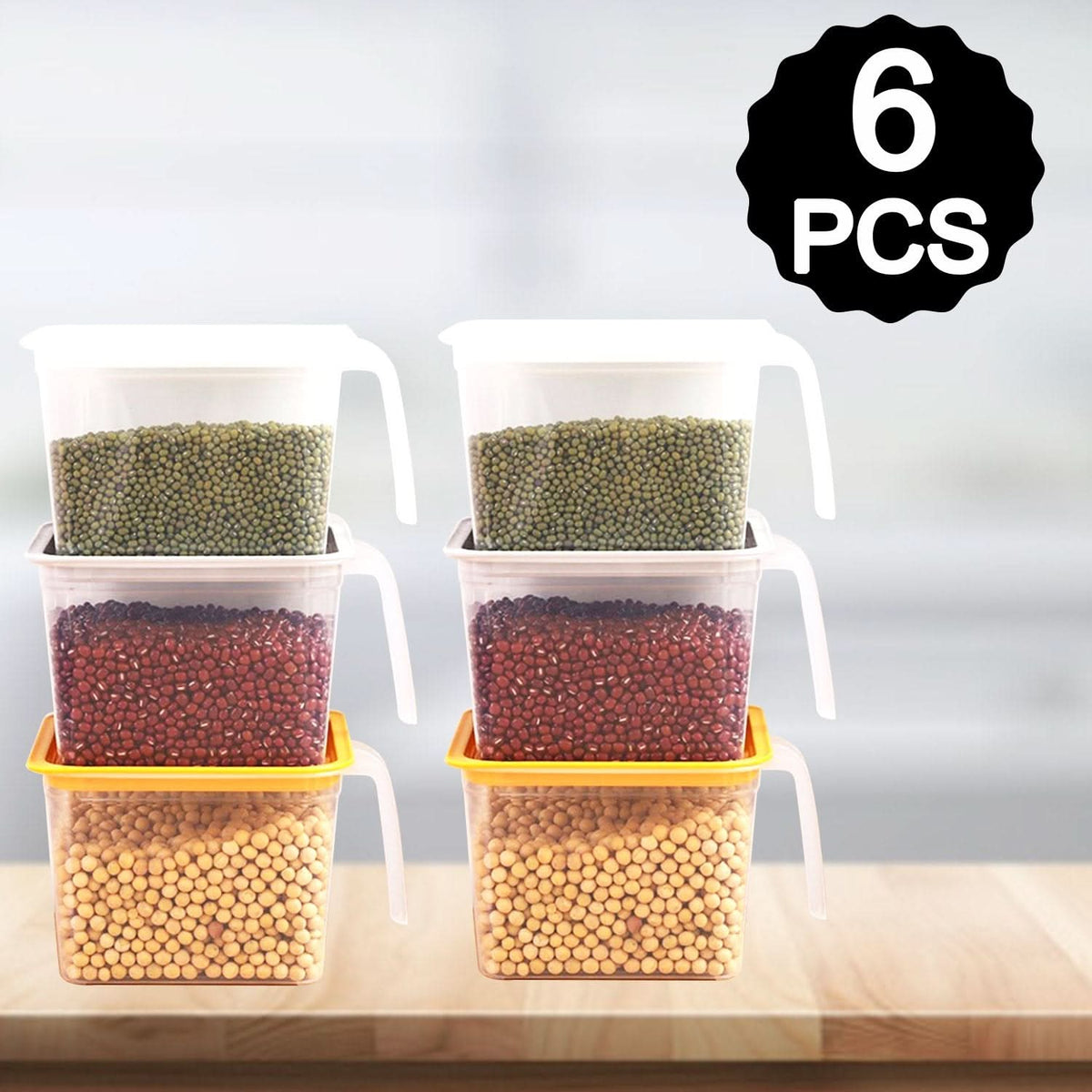 1100ml Square Airtight Unbreakable Food Storage Container (Set Of 6) HP DD