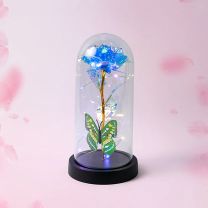 Led-powered Eternal Rose In Plastic Dome (1 Pc  Battery Not Included)