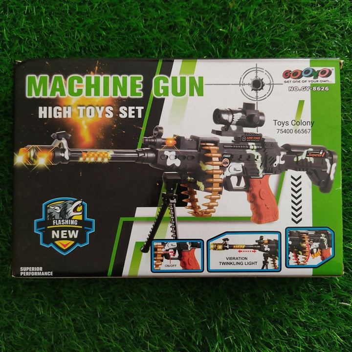 Machine Gun Toy with Sound Effects – Military Color