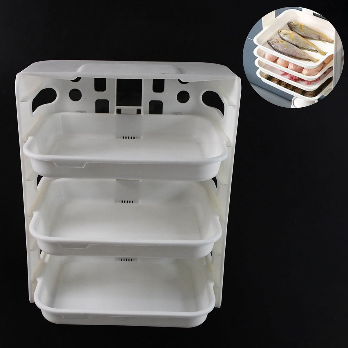 Plastic 3 Layer Wall-mounted Food Organizer Rack (1 Set) HP DD