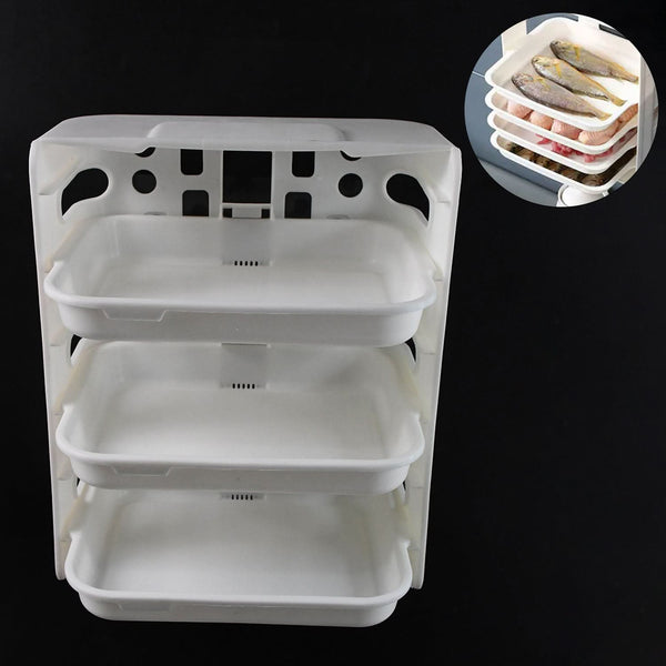 Plastic 3 Layer Wall-mounted Food Organizer Rack (1 Set)