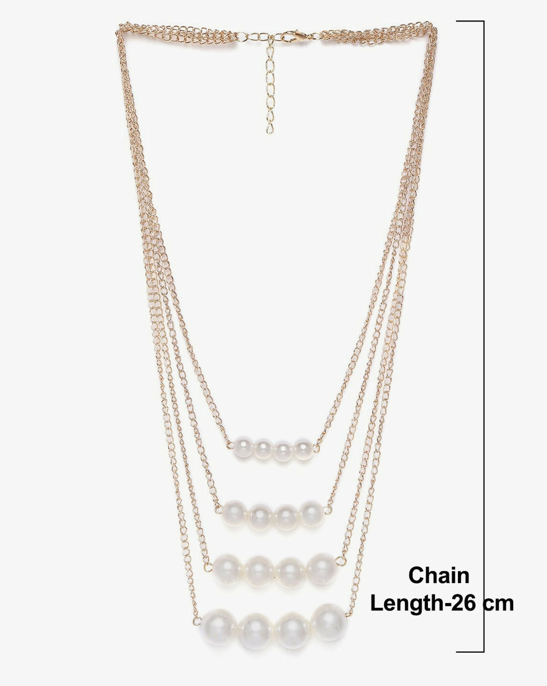 Golden Glamour & Pearls: 5 Layer Zeus Chain Necklace Set of 2