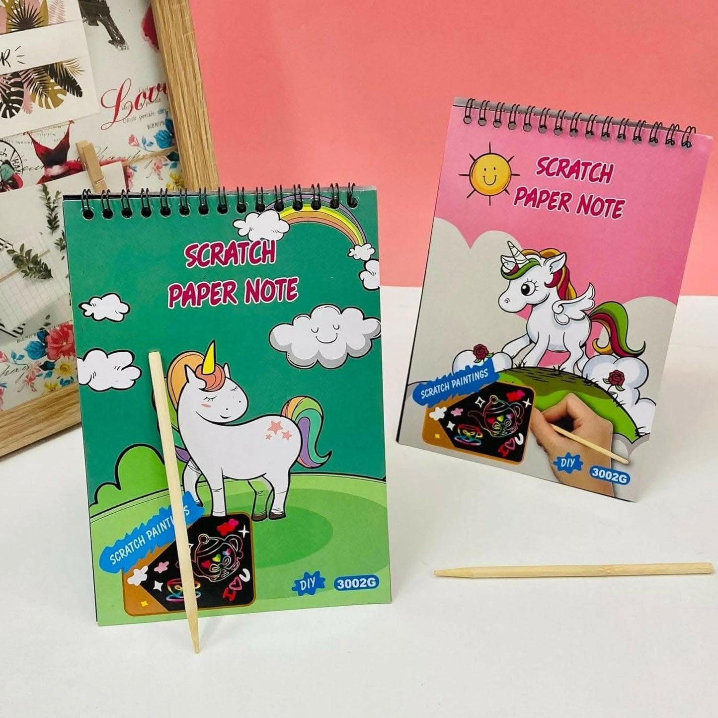 Unicorn Cartoon Printed Scratch Paper Note (Pack of 2) - HalfPe