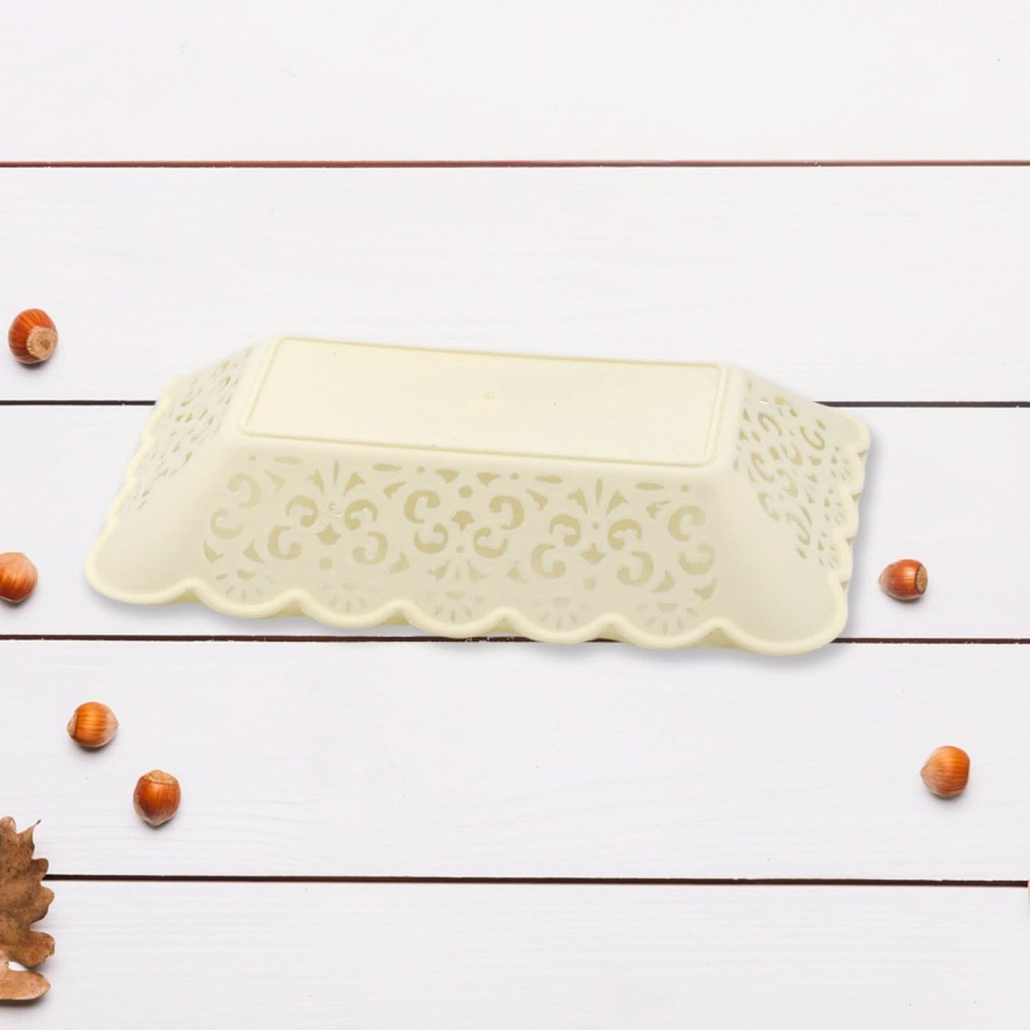 Rectangle Plastic Dinner Plate Set (8 Pcs) – Durable Serving Trays for Home, Restaurant & Office