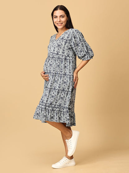 Darling Escape Maternity and Nursing Tier Dress - DRS - MRMD - S