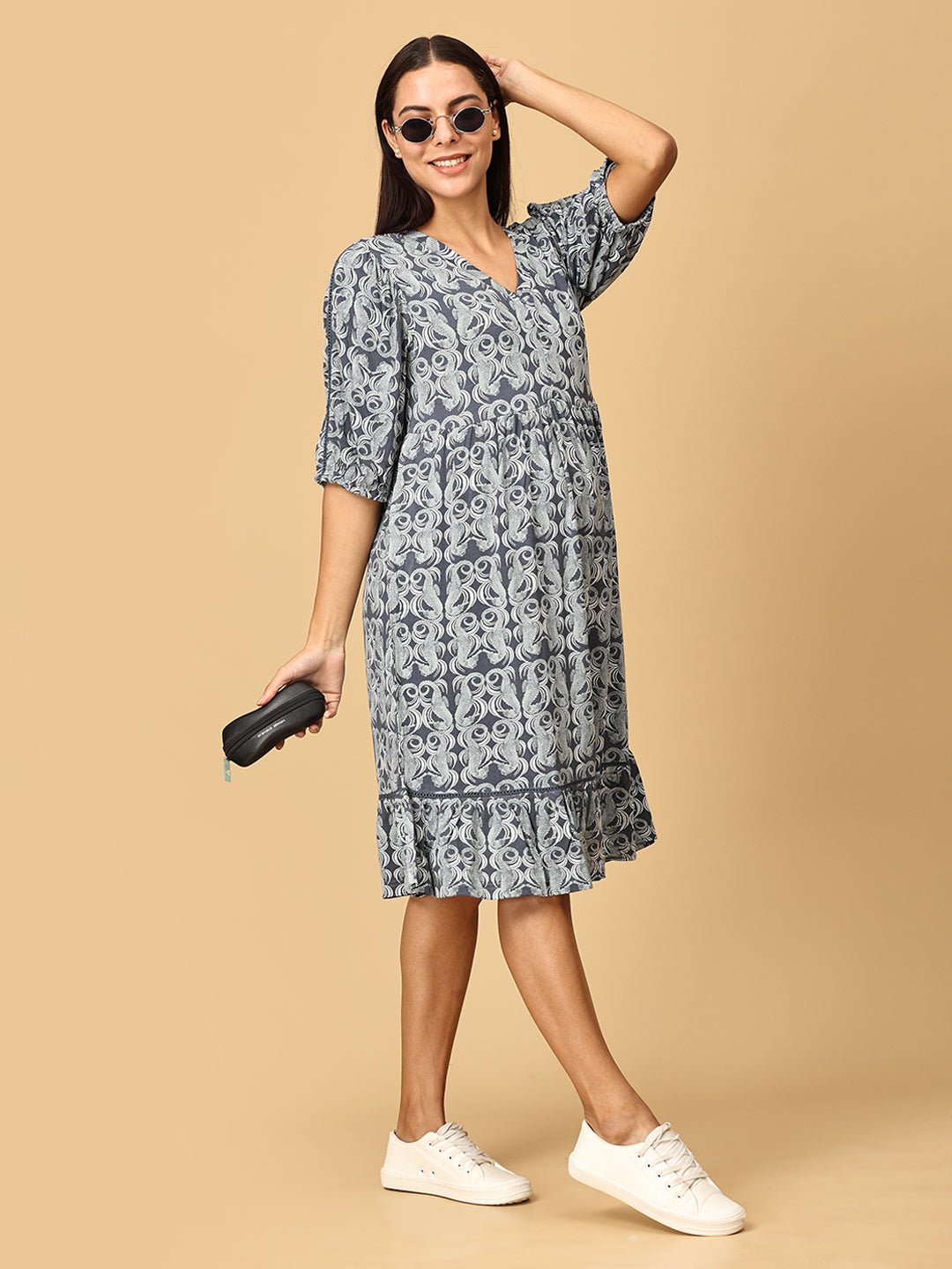 Darling Escape Maternity and Nursing Tier Dress - DRS - MRMD - S