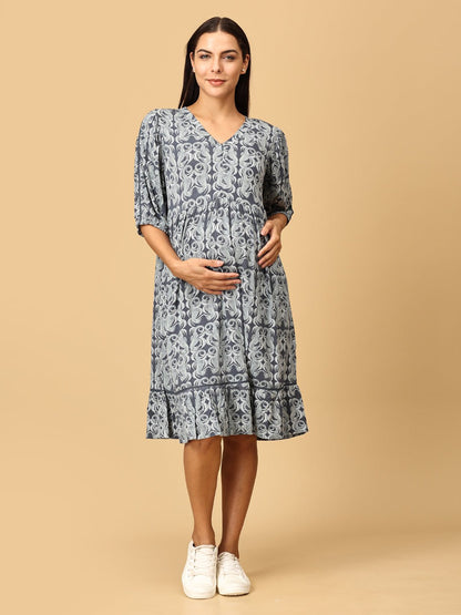 Darling Escape Maternity and Nursing Tier Dress - DRS - MRMD - S
