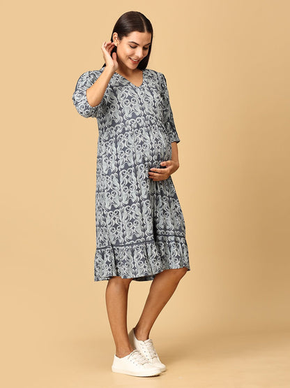 Darling Escape Maternity and Nursing Tier Dress - DRS - MRMD - S