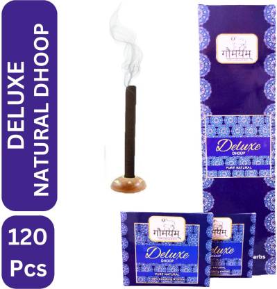 Gaumayam Deluxe Flavour Dhoop Cone for Pooja (120 sticks)