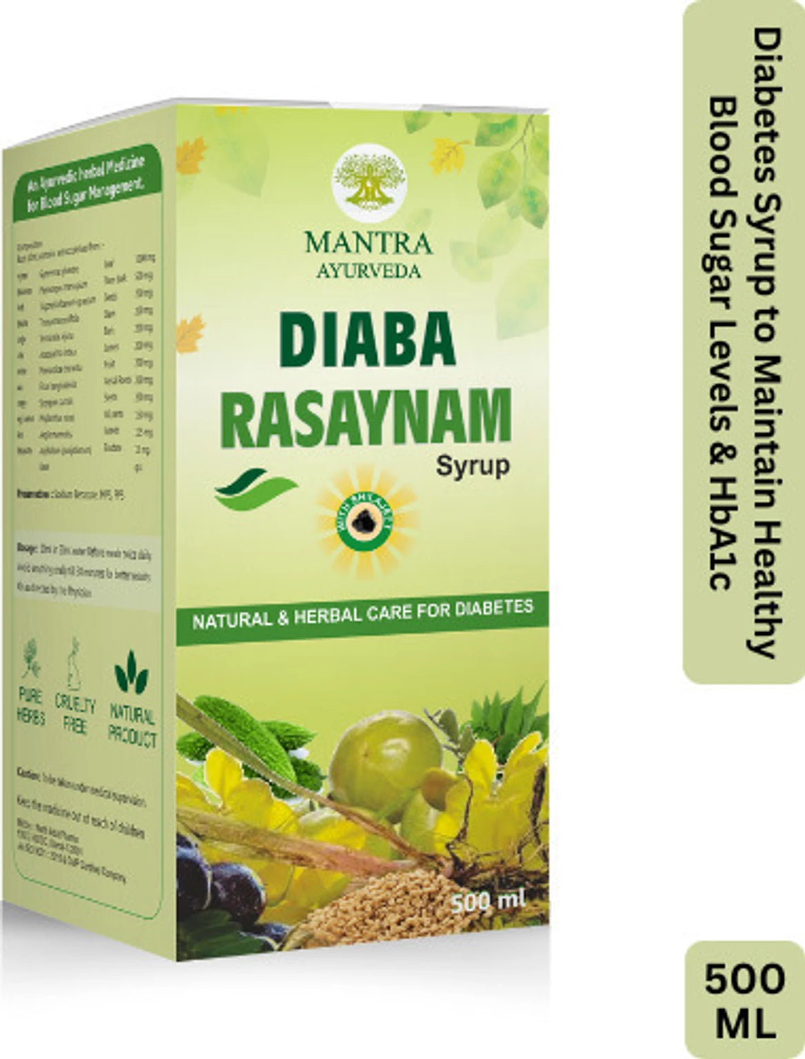 Mantra Ayurveda Diaba Rasaynam Diabetes Syrup to Maintain Healthy Blood Sugar Level. (500 ml)