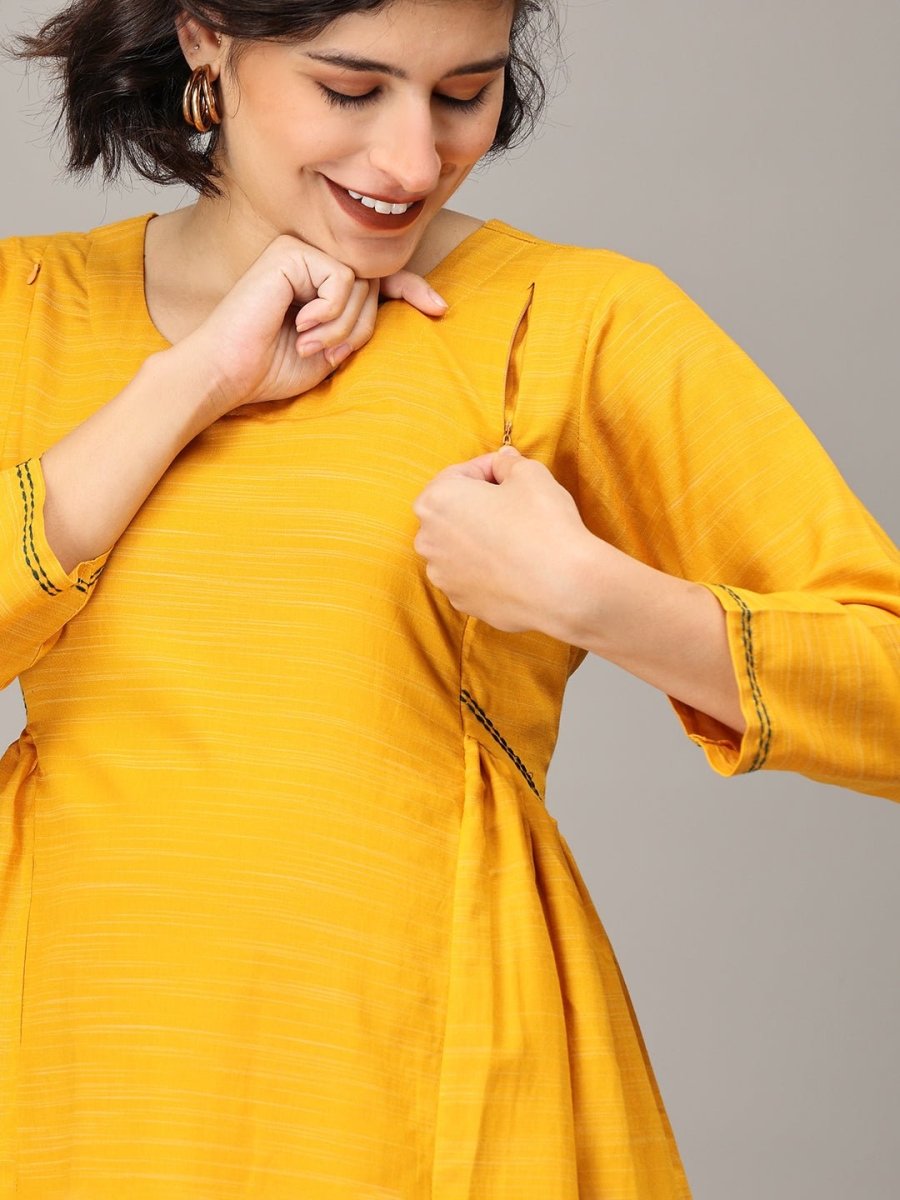 Dizzy Daisy Maternity And Nursing Co ord Set - MEW-SK-YLWM-S