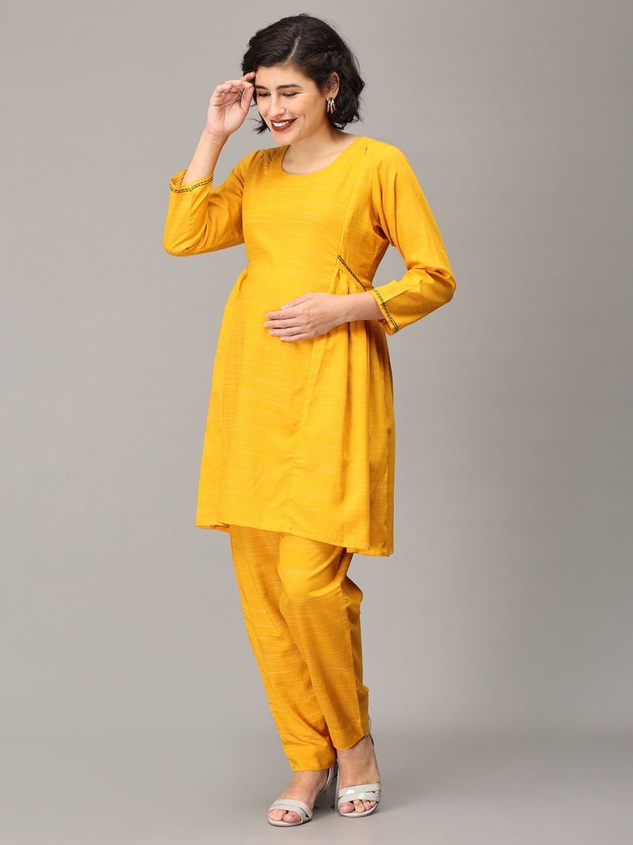 Dizzy Daisy Maternity And Nursing Co ord Set - MEW-SK-YLWM-S