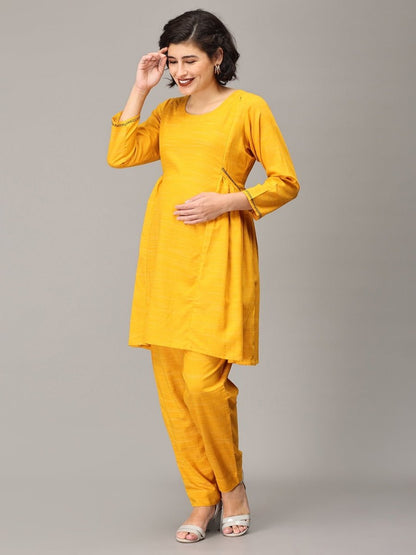 Dizzy Daisy Maternity And Nursing Co ord Set - MEW-SK-YLWM-S