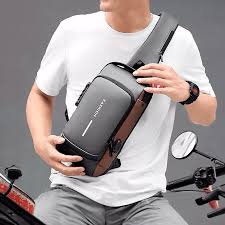 Buddy Cares Unisex Sling Bag, Black, Crossbody Chest Bag for Travel and Daily Use – Grey – view 6 – Buddy Cares