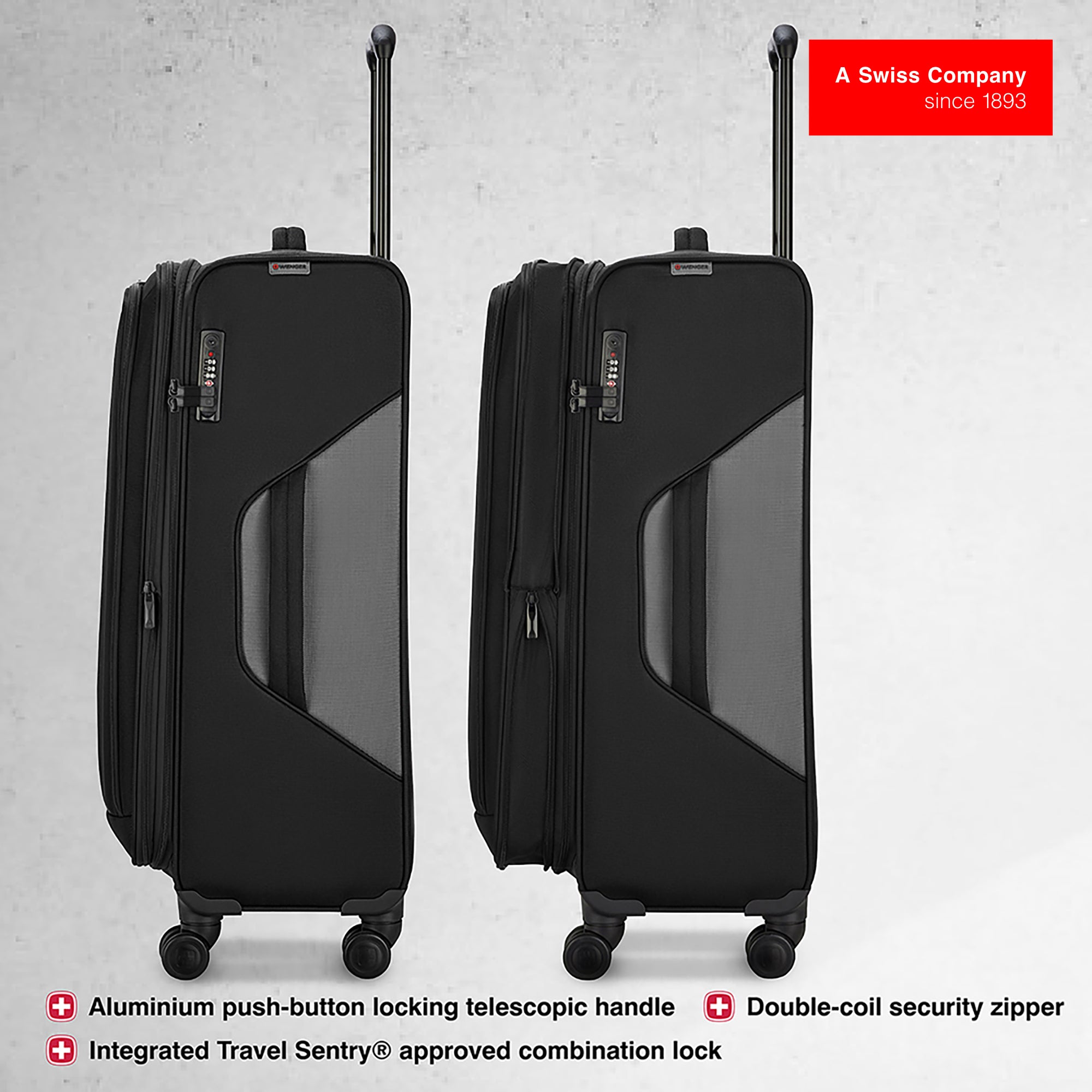 Wenger Fantic Pro Check-in Suitcase - Large - Black - Image 6