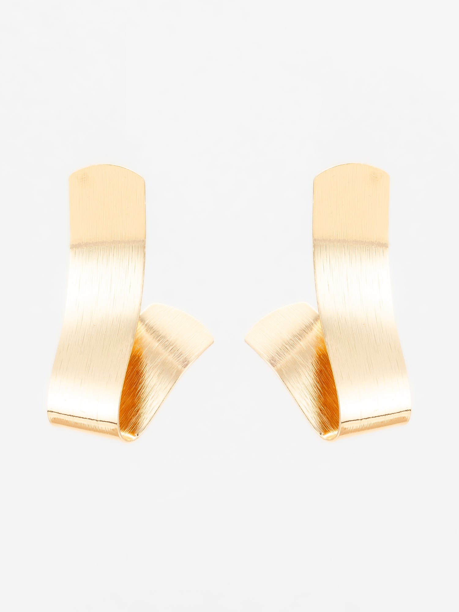 Gold-Plated Sculptural Twist Earrings for Women & Girls | Aadita Jewelry