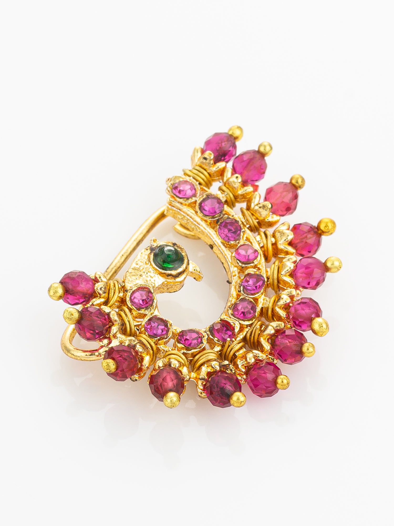Ruby Tone Stone Nath – View 2 | Aadita Jewelry