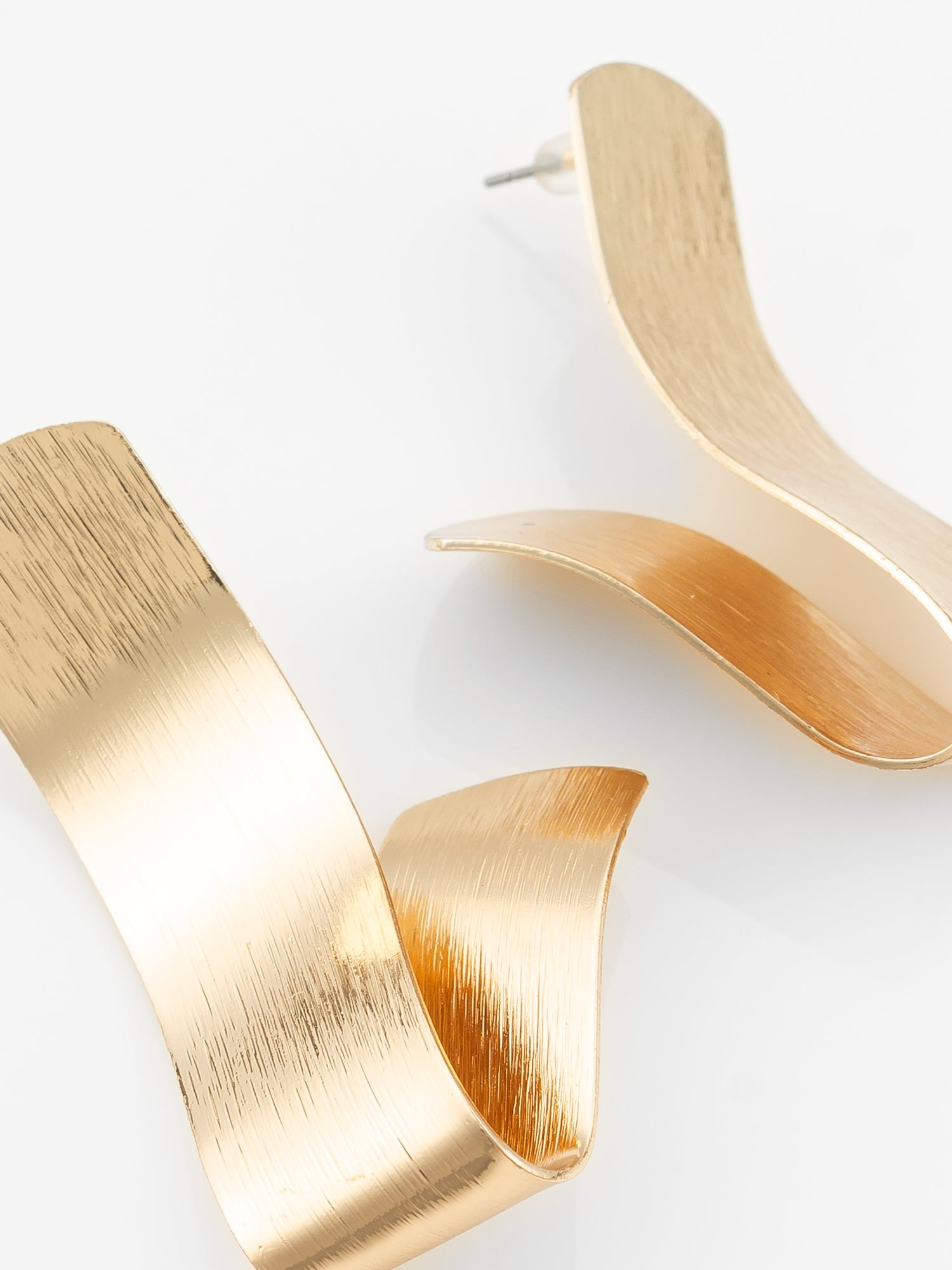 Gold-Plated Sculptural Twist Earrings for Women & Girls – View 4 | Aadita Jewelry