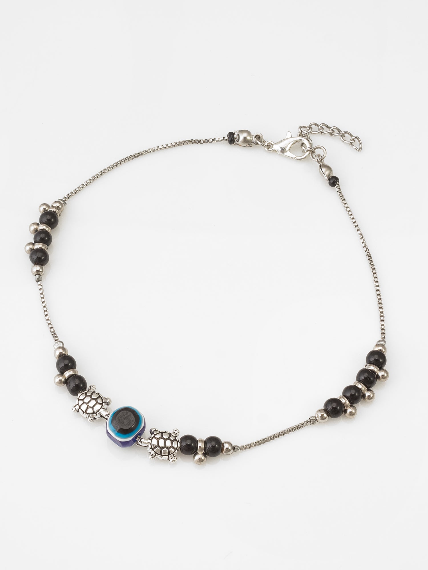 Turtle Charm Evil Eye Protective Anklet | Aadita Jewelry