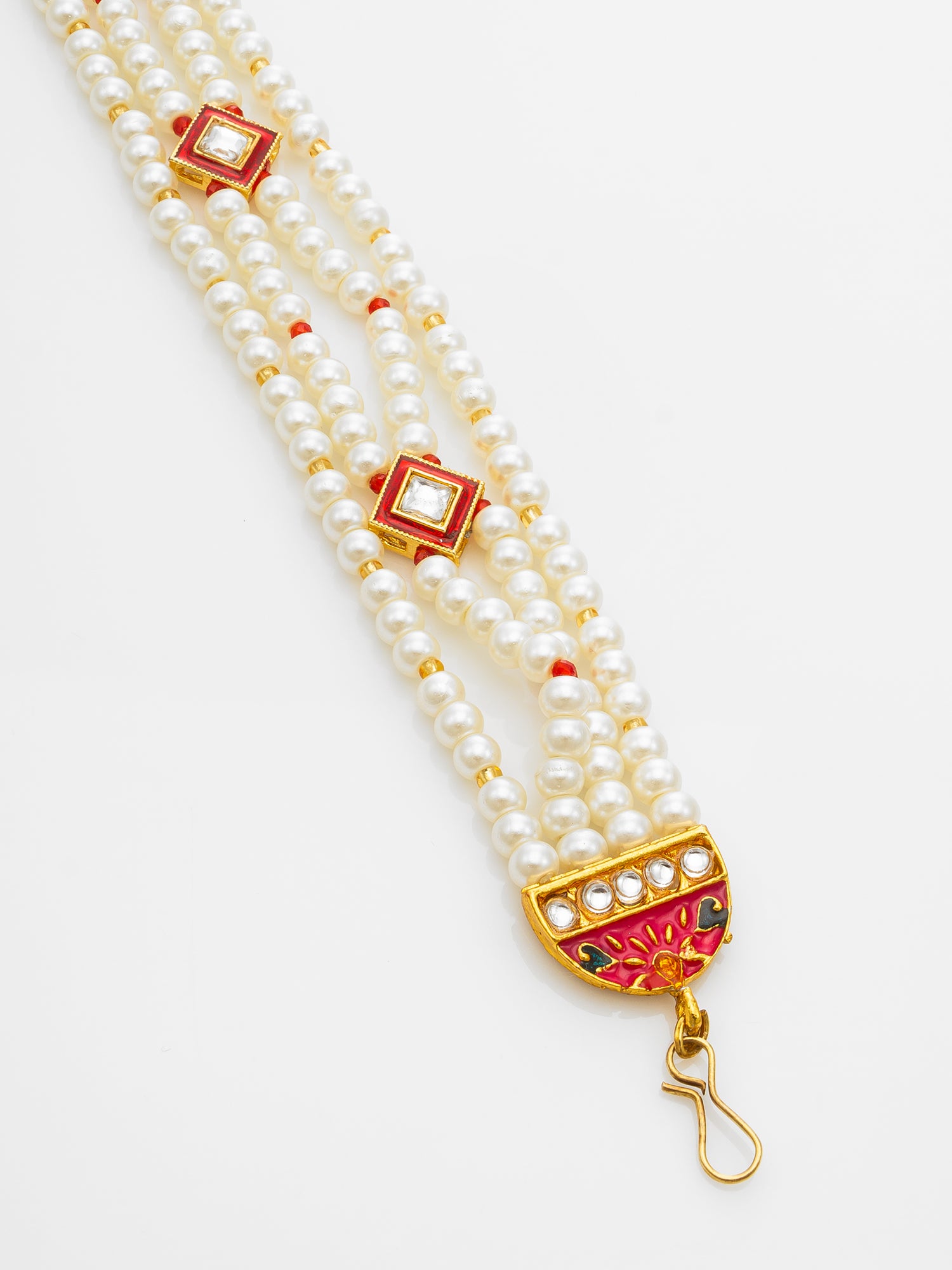 Traditional Gold Plated Pearl Kundan Matha Patti for Women – View 3 | Aadita Jewelry