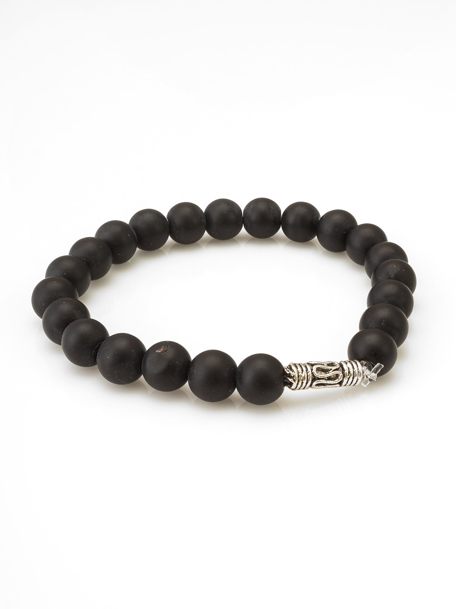 Classic Matte Black Beaded Bracelet | Aadita Jewelry