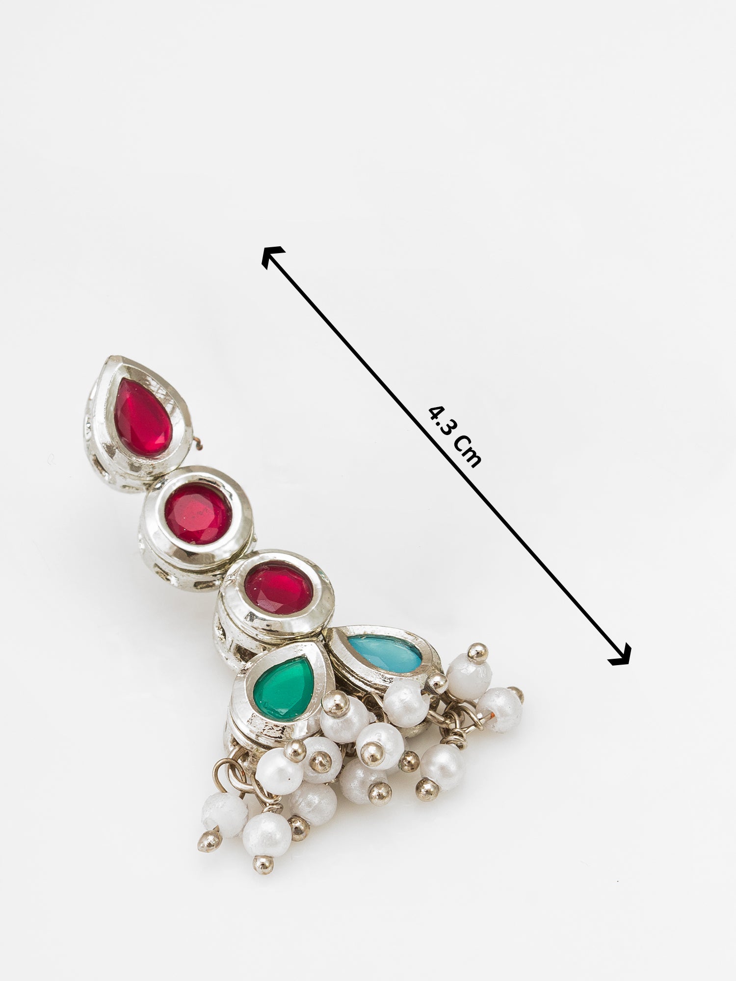 Silver Plated Multi Linear Earrings – View 3 | Aadita Jewelry