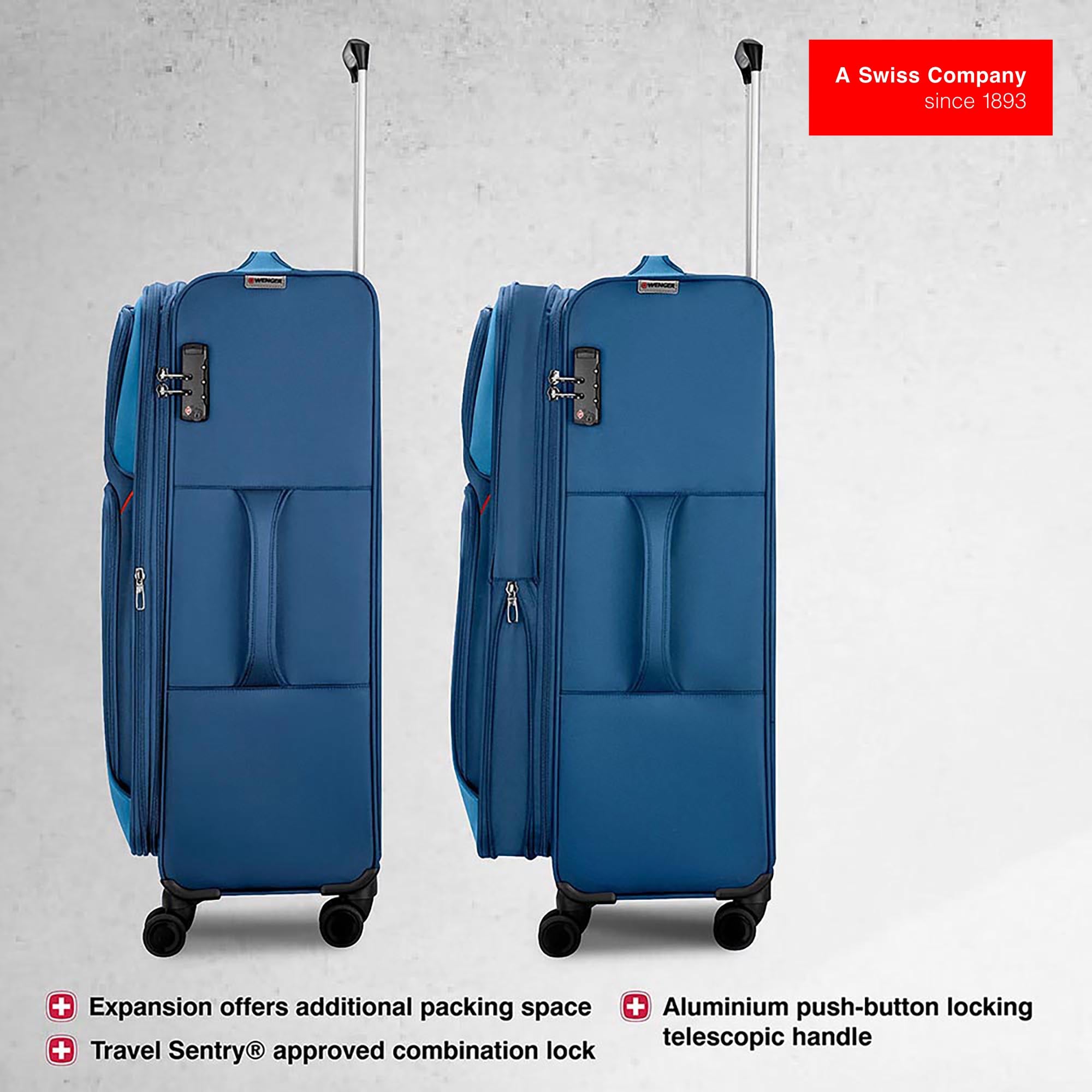 Wenger Castic Pro Check-in Suitcase - Large - Blue - Image 6