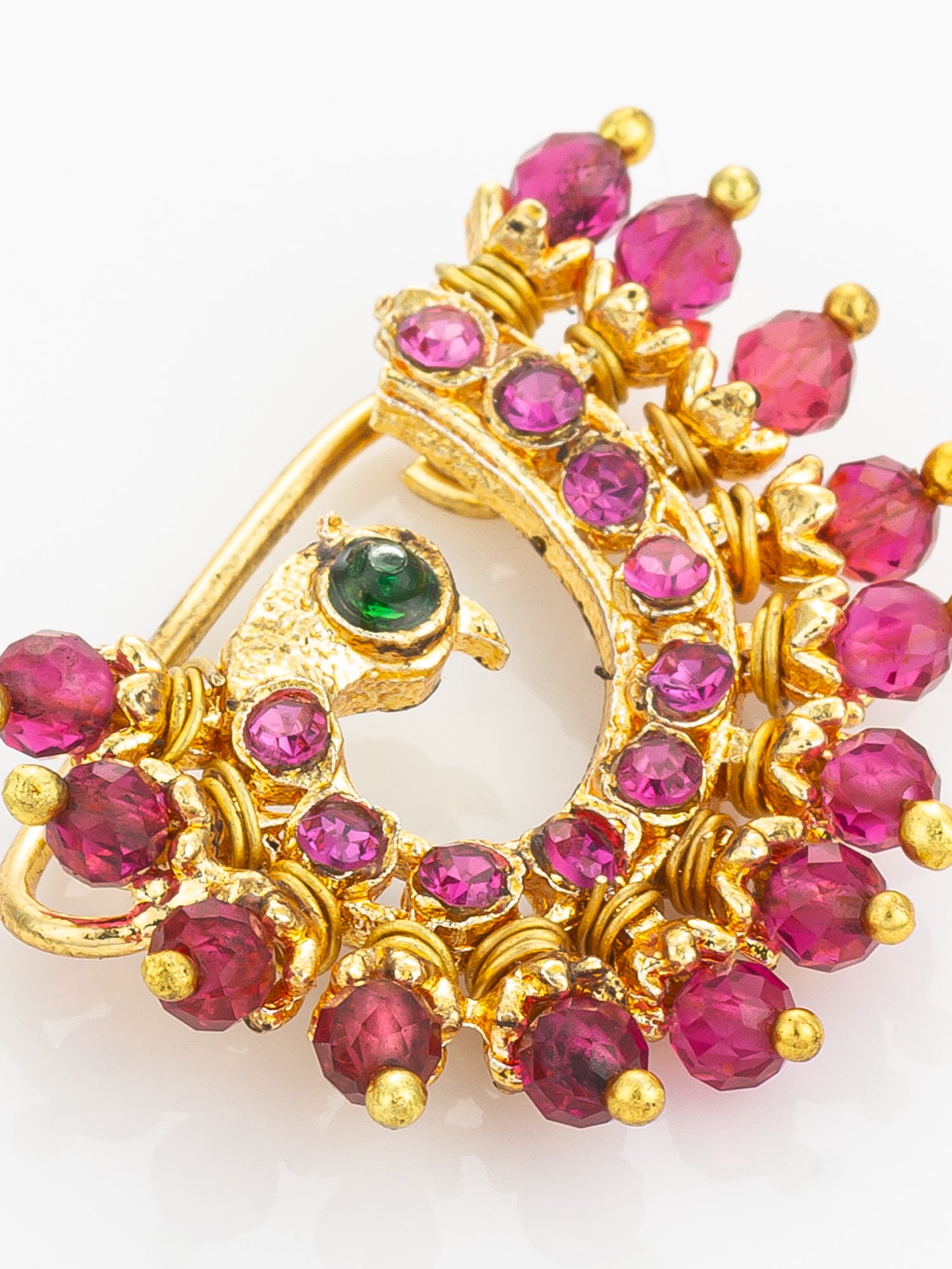 Ruby Tone Stone Nath – View 4 | Aadita Jewelry