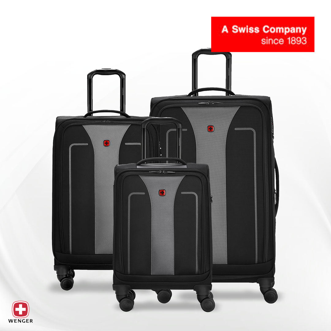 Wenger Fantic Pro Black L - Fantic Pro Carry -On , Medium ,  Large Softside Case set 3 pc, Black