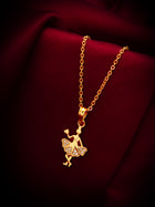 Gold-Tone Pendant Necklace with Heart Stone – View 4 | Aadita Jewelry