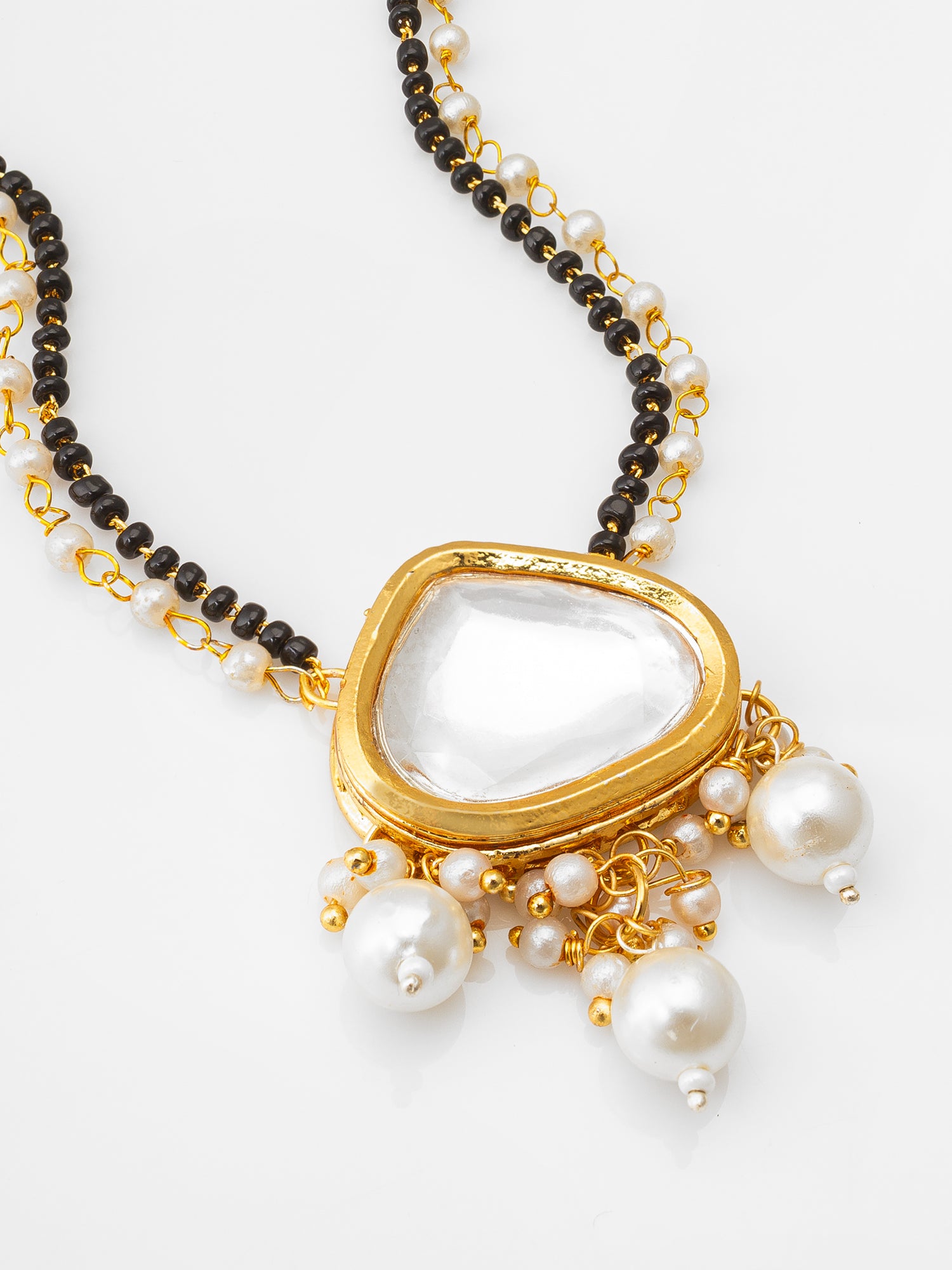 Kundan Pearl Drop Mangalsutra Set – View 2 | Aadita Jewelry