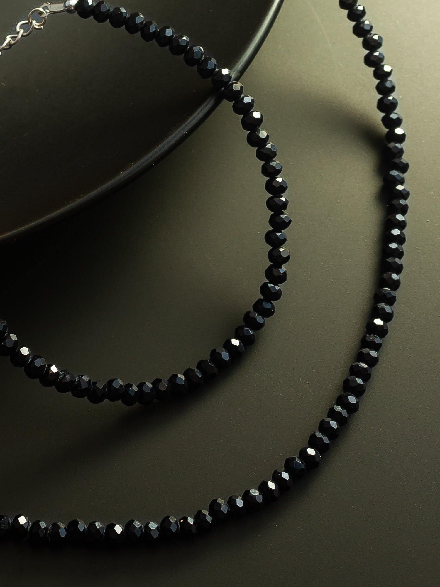 Silver Plated Black Beaded Stylish Anklet Set for Women and Girls – View 3 | Aadita Jewelry