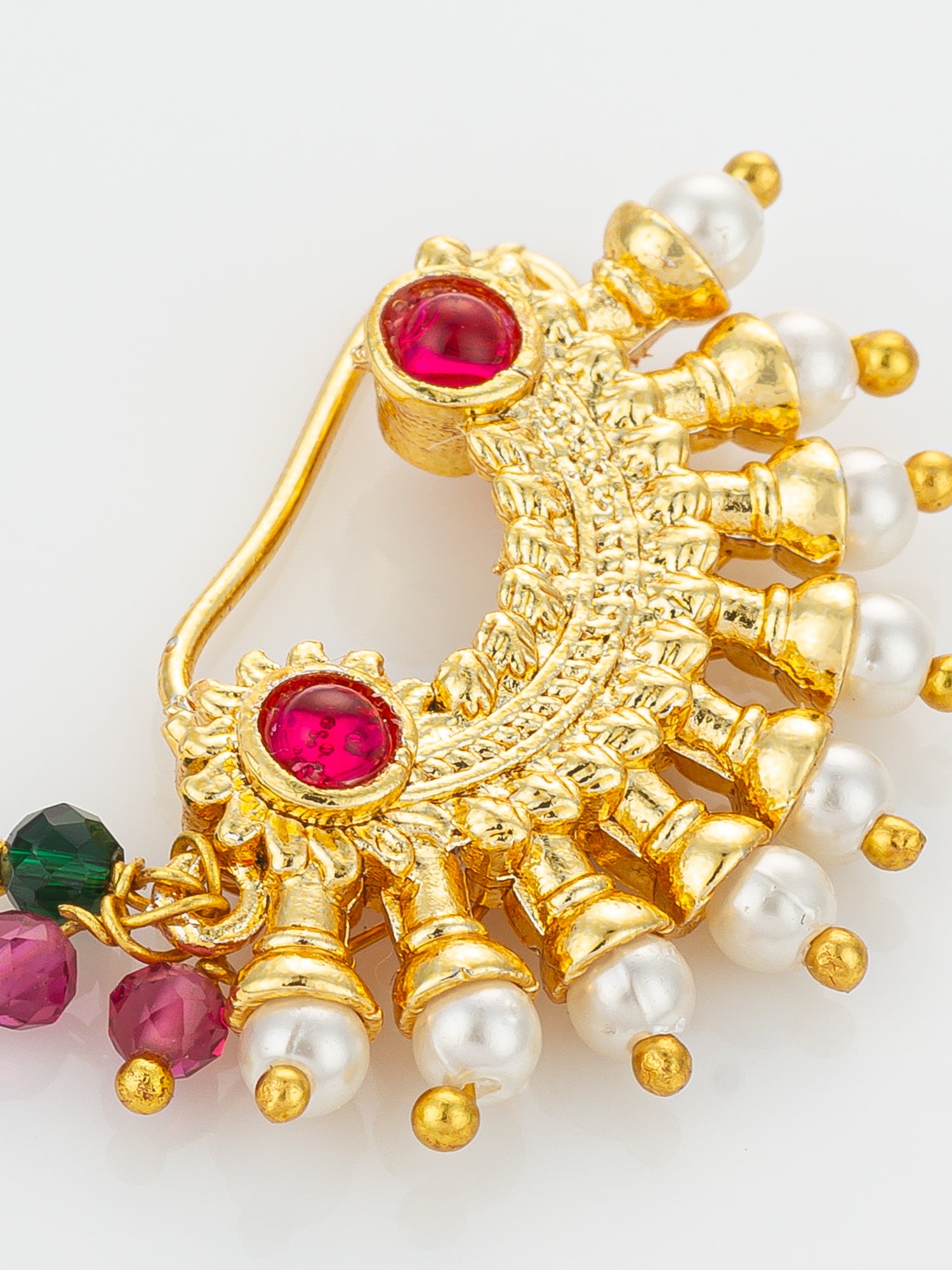 Traditional Pearl Nath – View 4 | Aadita Jewelry
