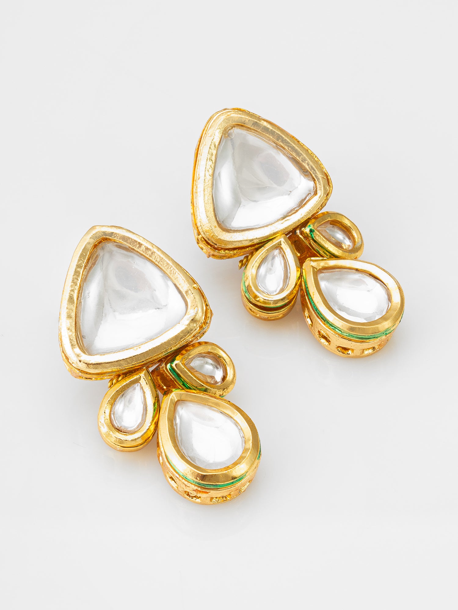 Gold-Toned Kundan Stud Earrings | Aadita Jewelry