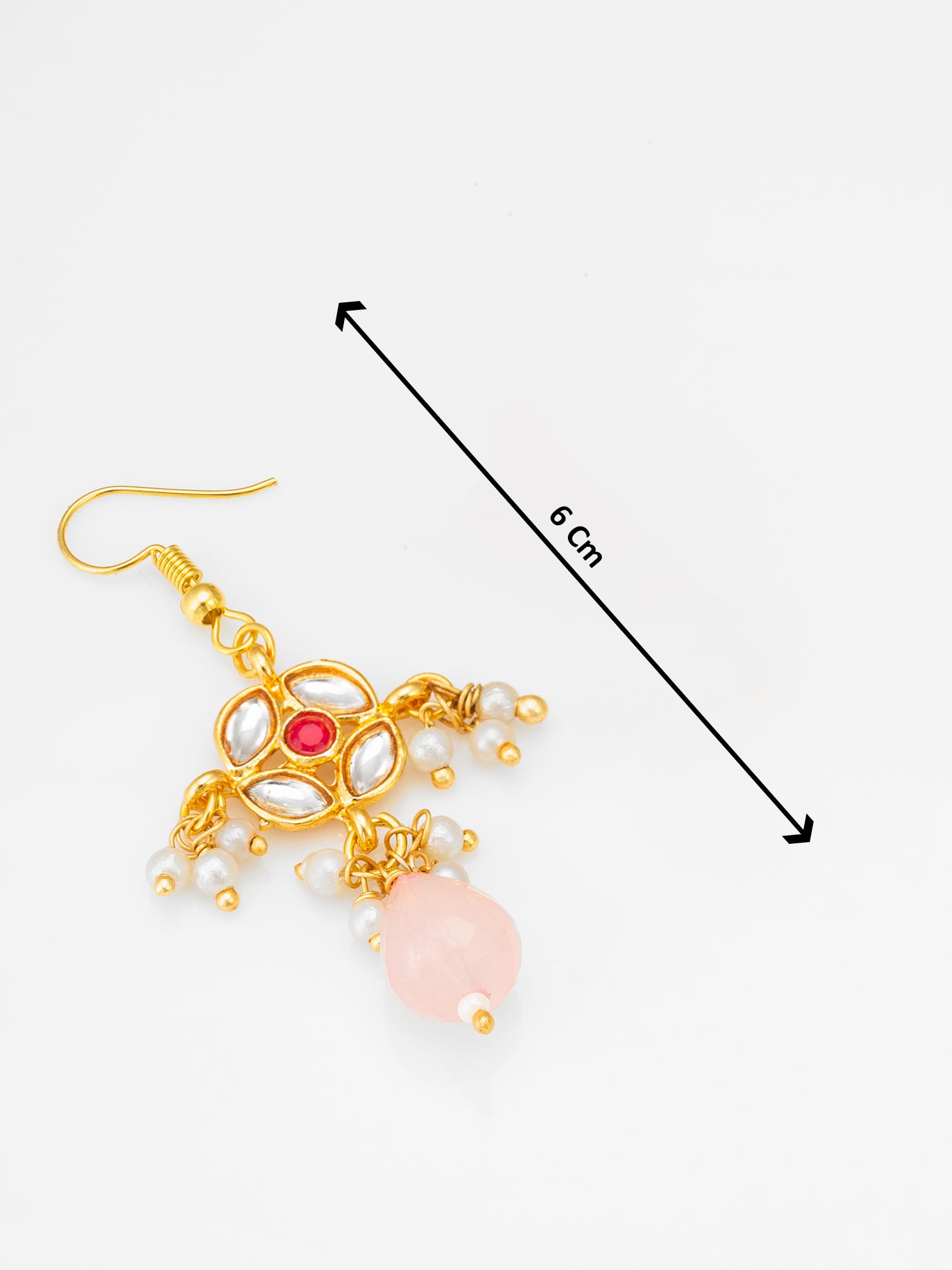 Pearl and Rose Stone Ethnic Necklace Set – View 5 | Aadita Jewelry